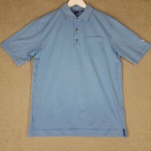 FootJoy Polo Shirt Adult Medium Blue Performance Supima Cotton Golf Office Men's